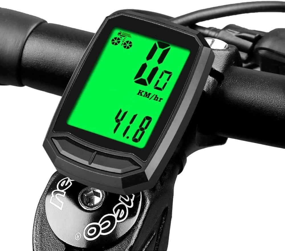 Waterproof Wireless Bicycle Speedometer with Large LCD & Multi-Function Display