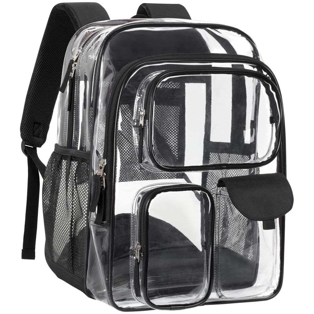 PACKISM Clear Backpack for School - 18 Inch Extra Large Heavy Duty Clear Book...