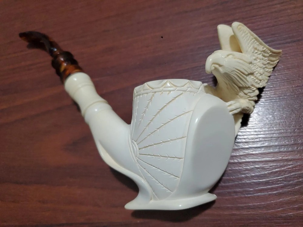 O. Ikibus Signed Meerschaum Pipe -1988 Eagle - Never Used