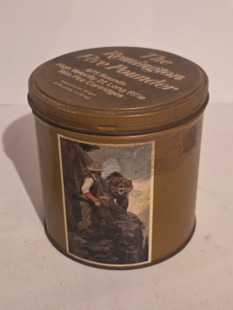 Empty Remington .22 Tin Five Pounder