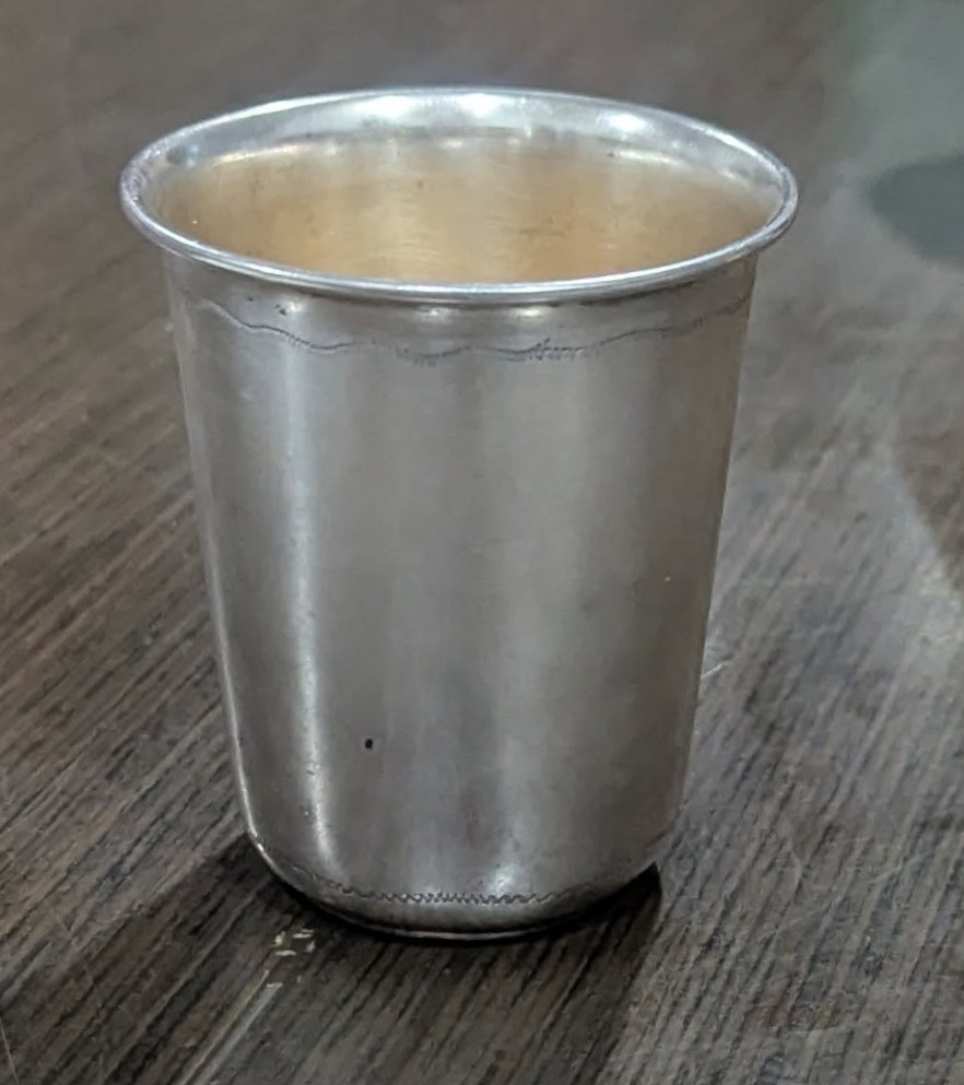 Silver 833 Kiddush Cup (silversmith: Lustig Gering, Jerusalem, c.1940)