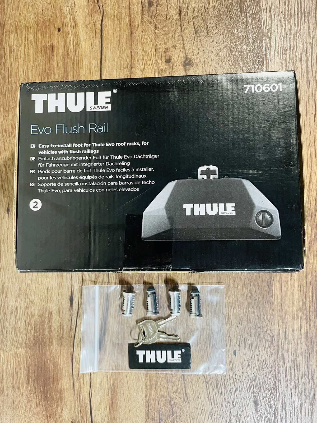 Thule Evo Flush Rail Foot Pack 710601 + Free Thule Lock/Key Set (Extra 69.95$)