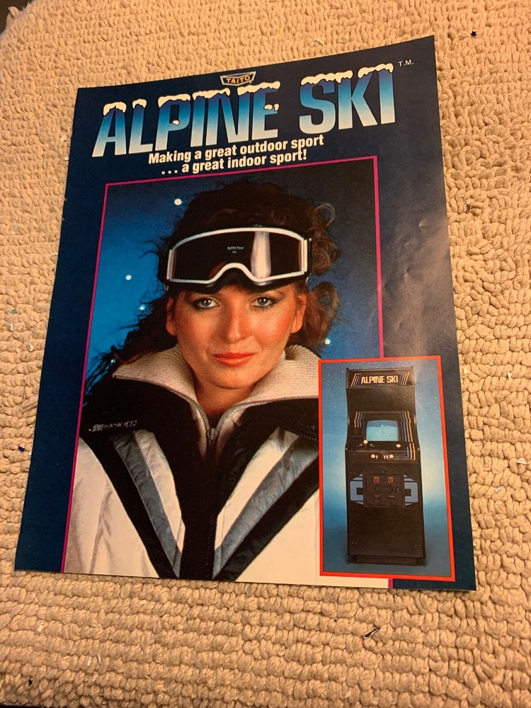 Original 11- 8.5'' Alpine Ski Taito arcade video game AD FLYER