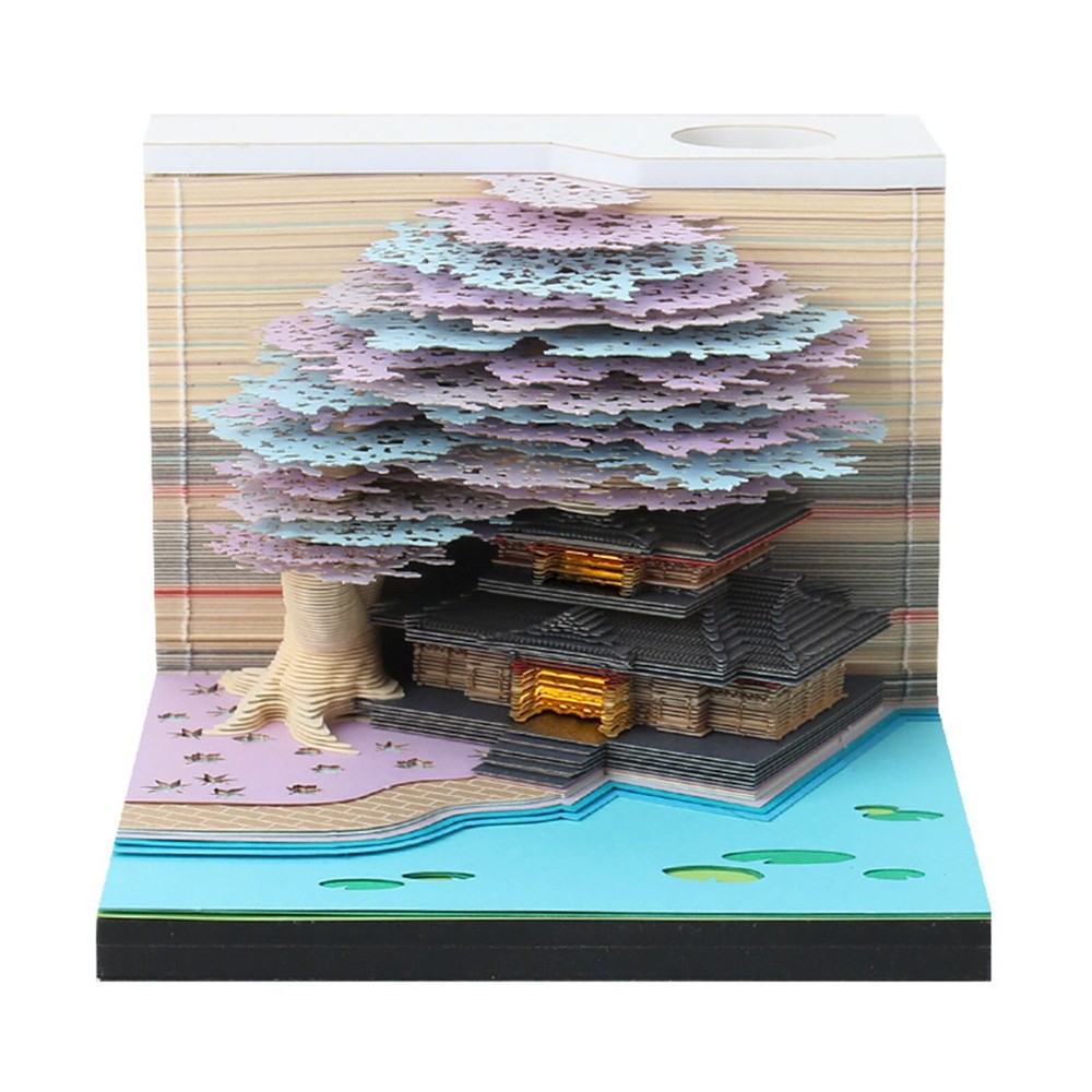 3D Memo Pad 260 Sheets Paper Carving Sticky Notes Convenience Post Notes Blue