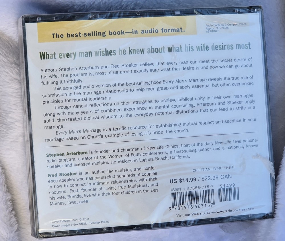 Stephen Arterburn CD Audiobook Every Man's Marriage Self Help Understand Women