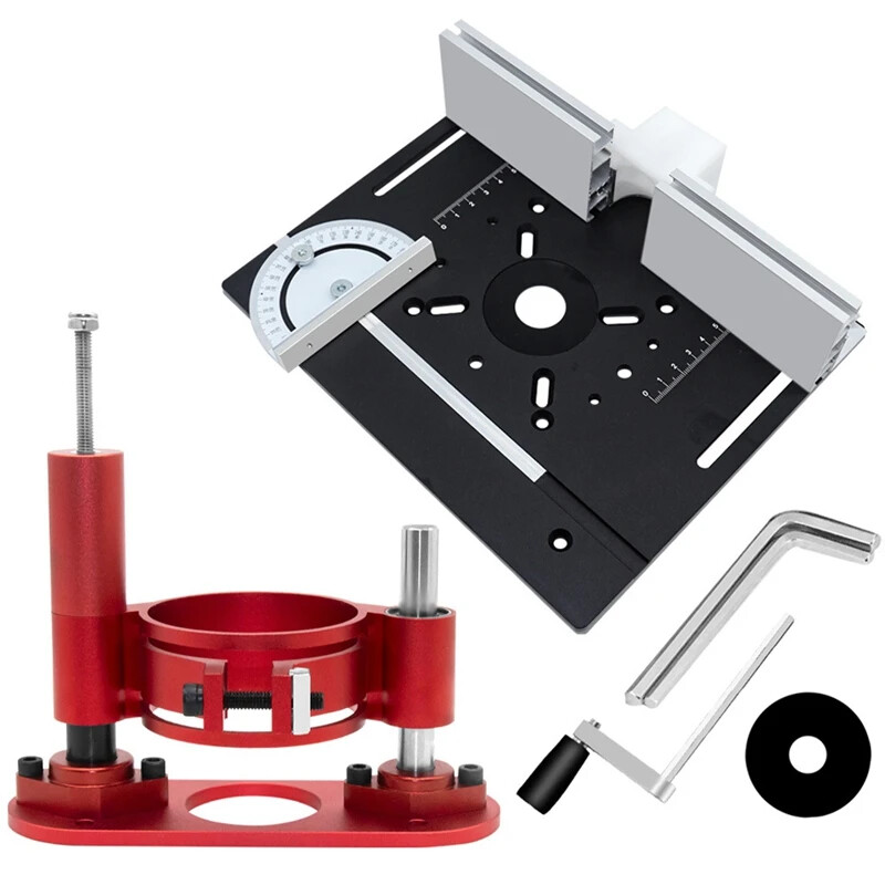 Aluminum Router Table Insert Plate Kit-Wood Router Lifting Base Working Tool
