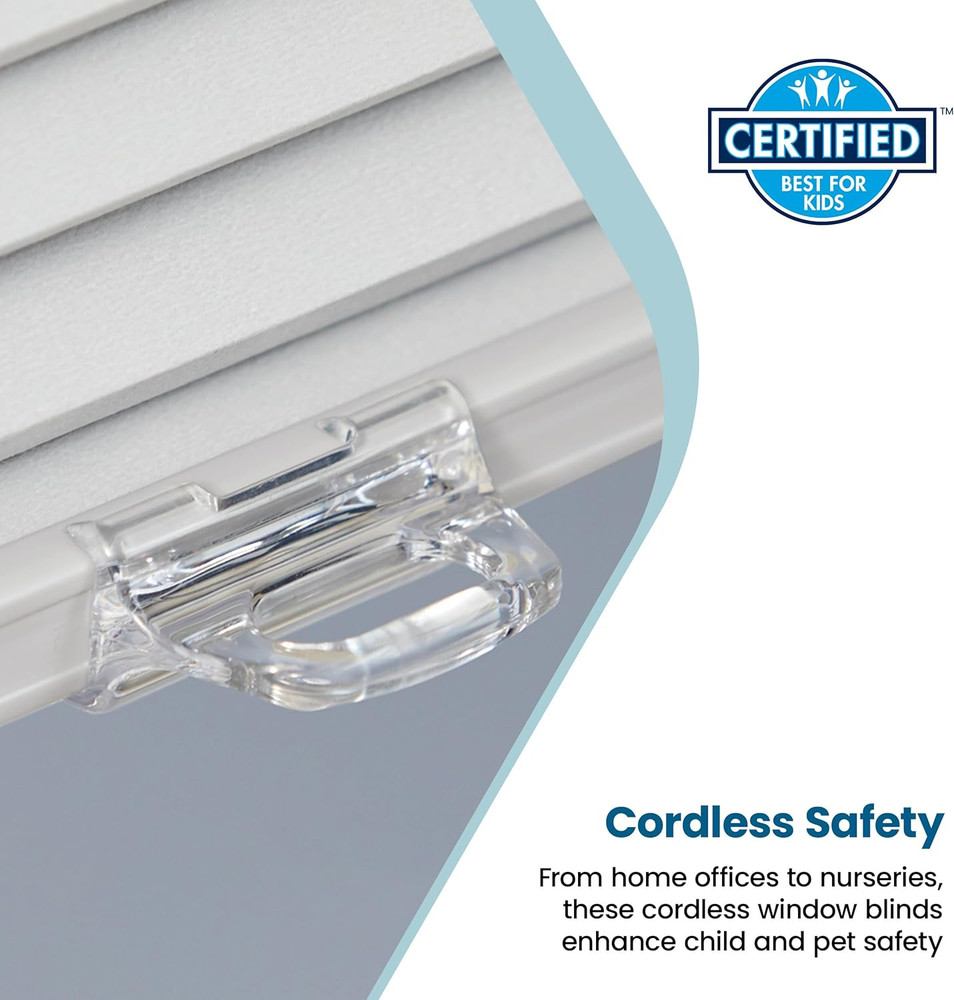 Cellular Honeycomb Cordless Polyester Shade, 9/16" Single Cell, Light Filtering,