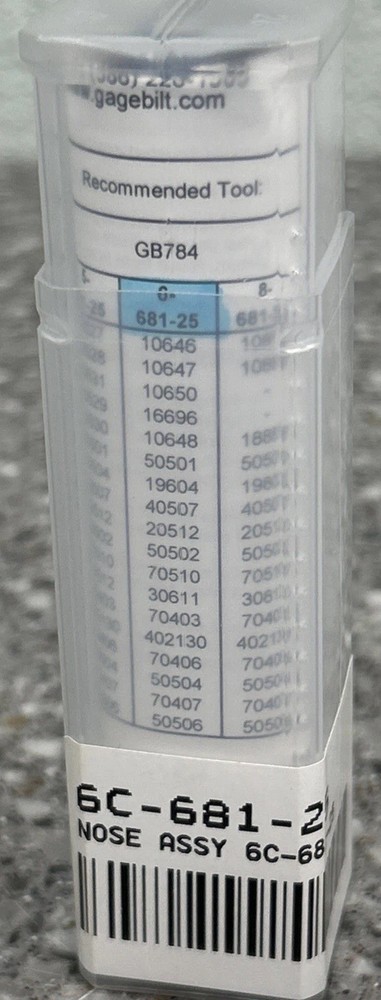 6C-681-25, Gage Bilt Tool Part, Nose Assembly