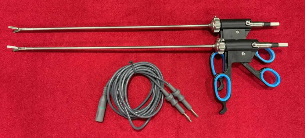 3pc-Laparoscopic Bissinger Bipolar Roby Forceps 5mm With Cable Best Quality