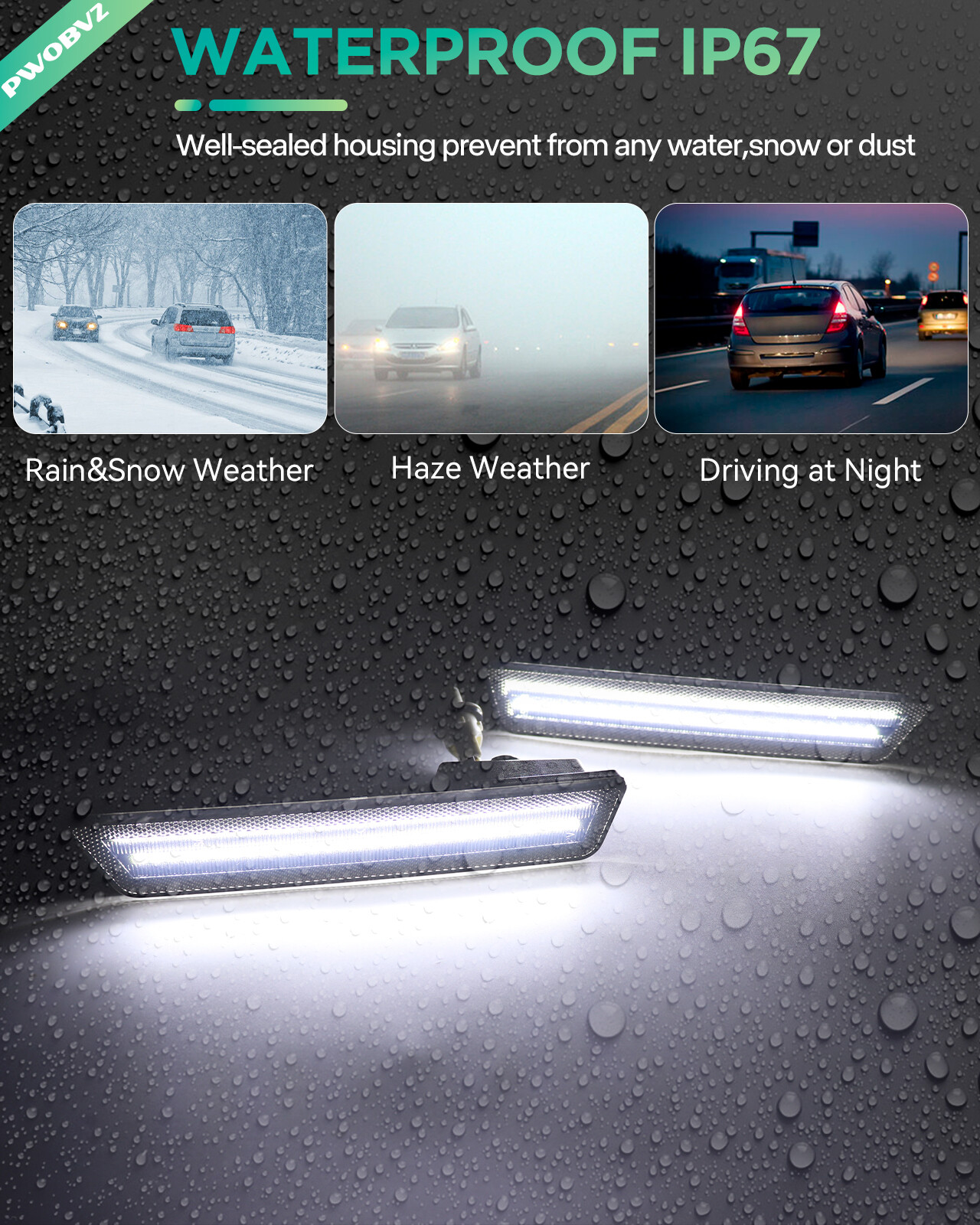 2PCS Dynamic Rear LED Side Marker Lights For Dodge Charger 11-14 Challenge 08-14