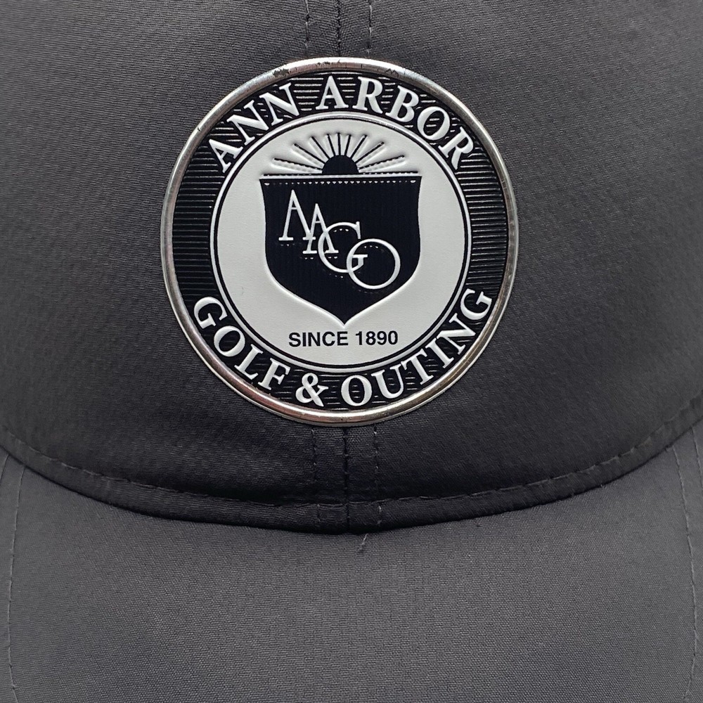 Ann Arbor Golf & Outing Hat Adjustable Golf Hat Strapback Gray Drifit Cleaned