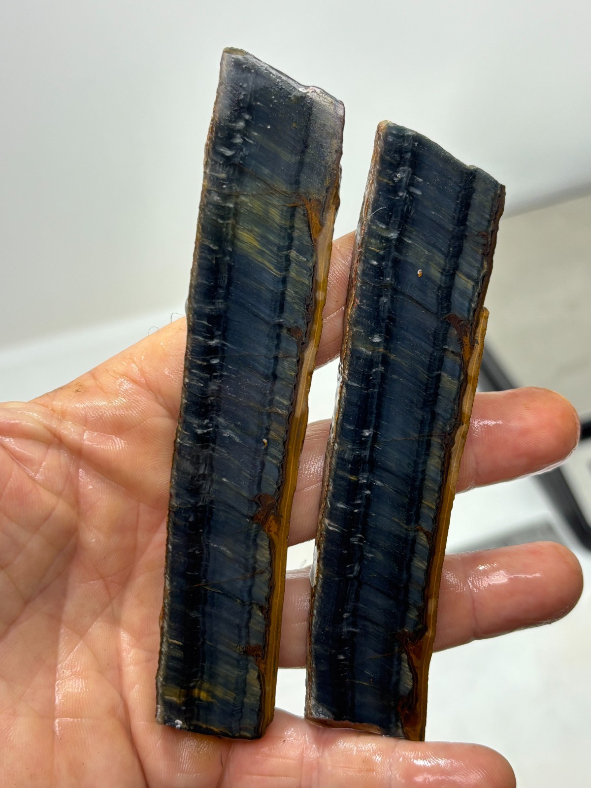 Blue Tiger Eye Agate Rough Slabs Cabbing Lapidary Carving Combo Ship Avail