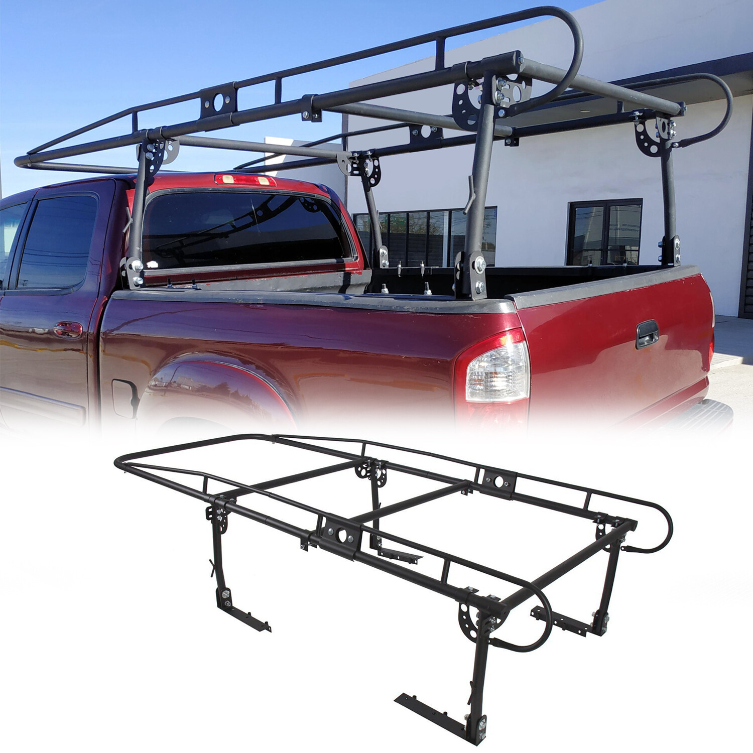 Adjustable Full Size Bed Truck Trunk Ladder Rack Pick Up Lumber Kayak Utility