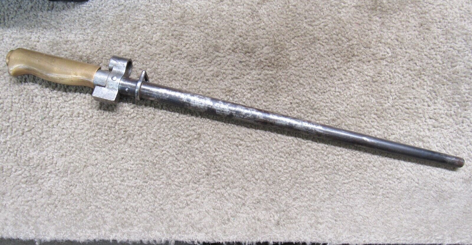 French M1886 Lebel Bayonet & Scabbard Shortened For WW1 Brass Grips