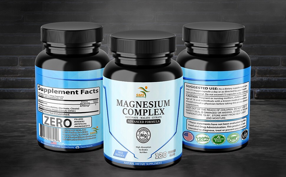 Magnesium Complex 470mg with Malate, Citrate, Glycinate - High Absorption