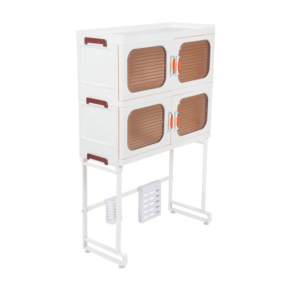 2-Layers Standing Kitchen Shelf Kitchen Cabinet Standing Storage Shelf White