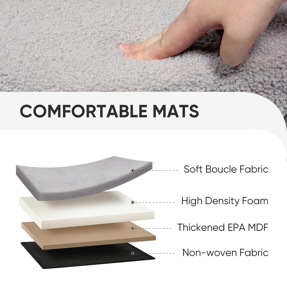 Floral Storage Ottoman Cube Boucle Footrest Stool with Lid, Multi-Functional ...