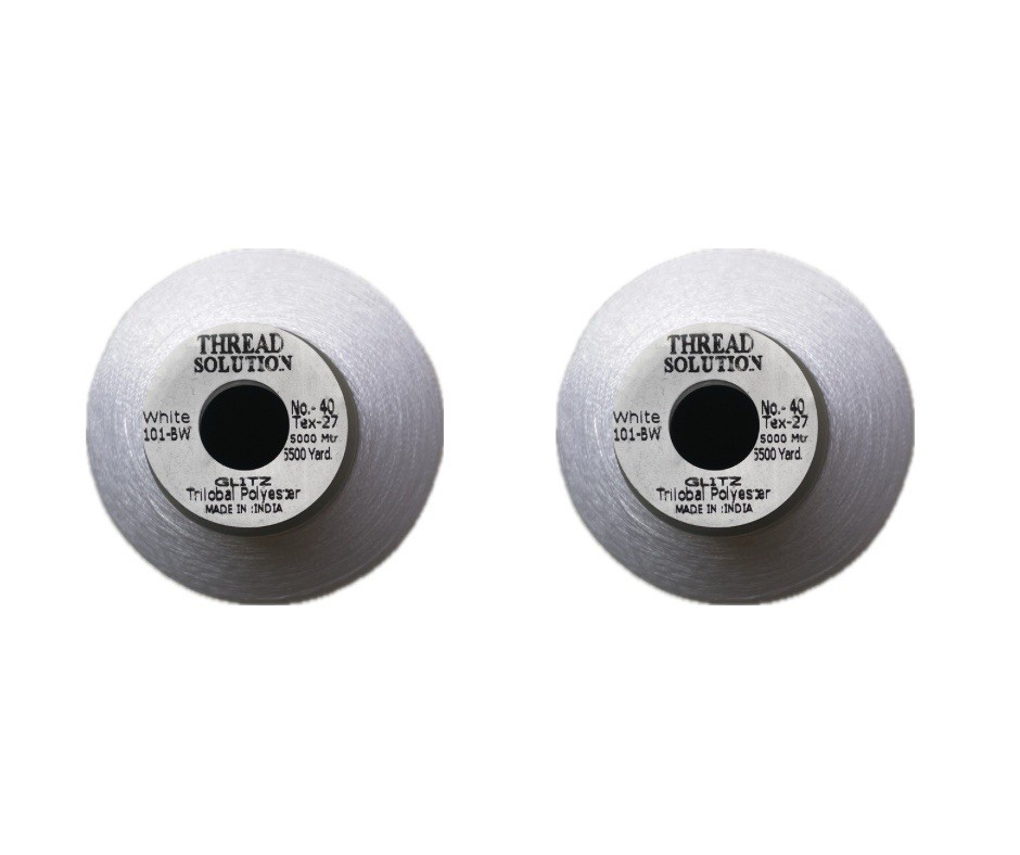 THREAD SOLUTION GLITZ Trilobal Polyester Embroidery Thread 40 Wt 5500 Yd 2 Pack