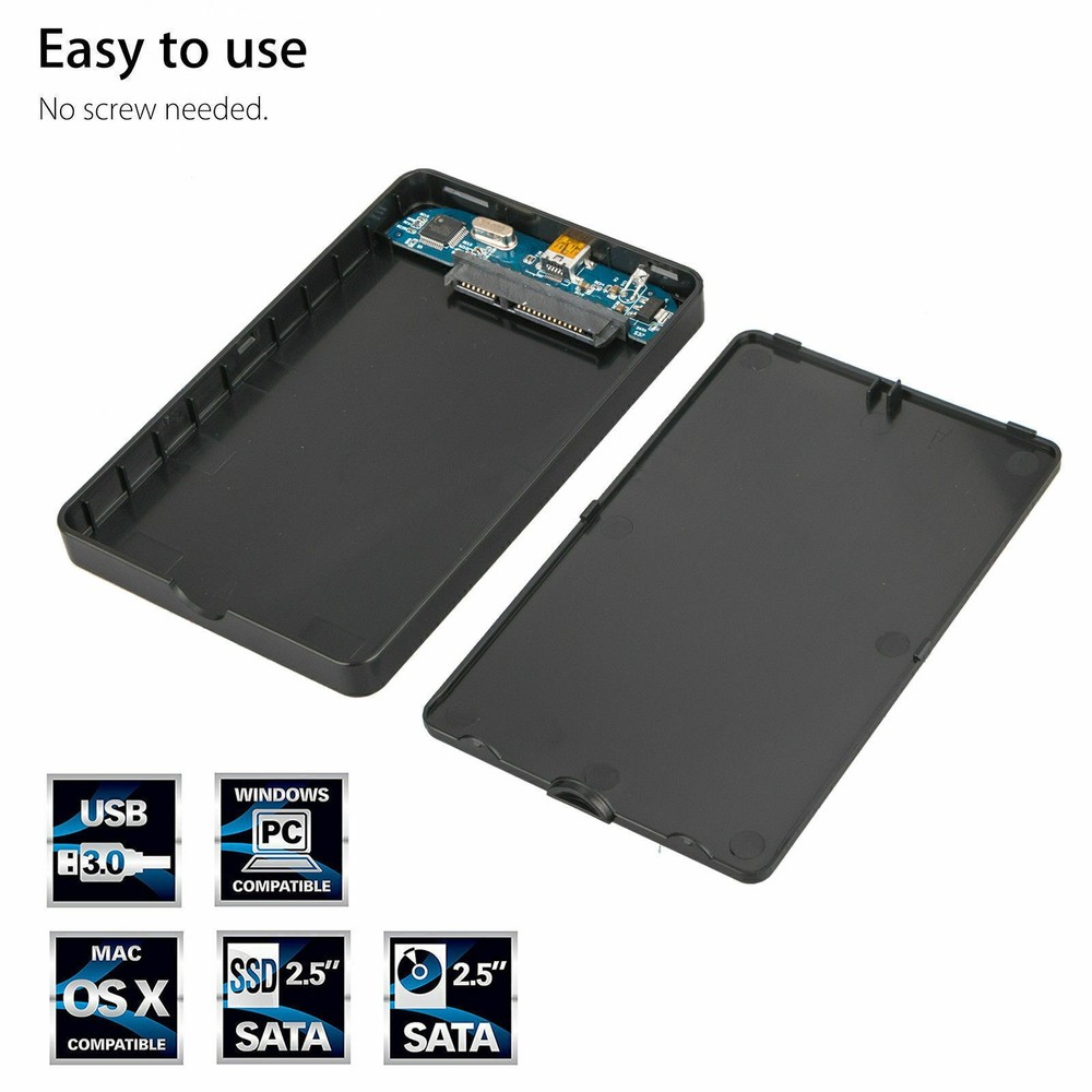 USB 3.0 2TB SATA SSD External Hard Drive Portable Desktop Mobile Hard Disk Case