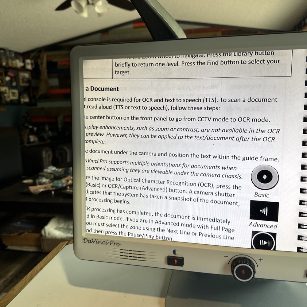 Enhanced Vision DAVINCI PRO HD OCR Desktop Magnifier Text to Speech DAVP1E24A