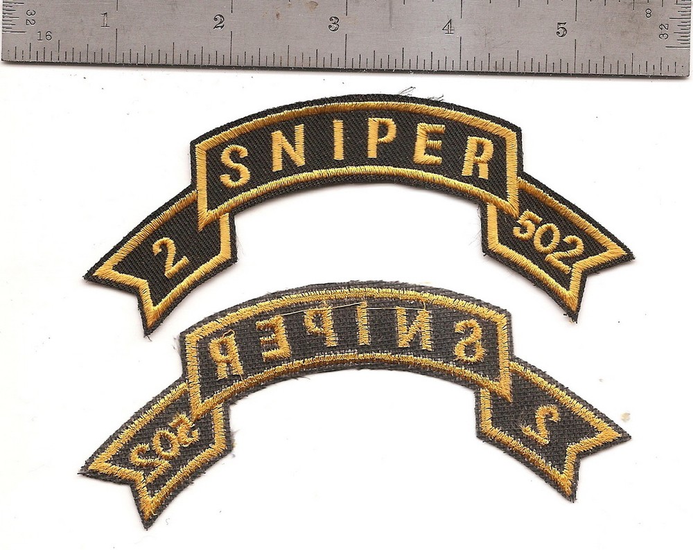 #302 2 502ND 101ST A/B DIVISION SNIPER TAB PATCH