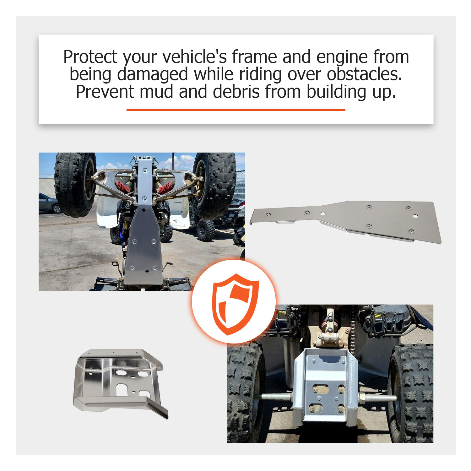 For SUZUKI LTZ400 Full Chassis Glide & Swing Arm Skid Plate Guard Combo