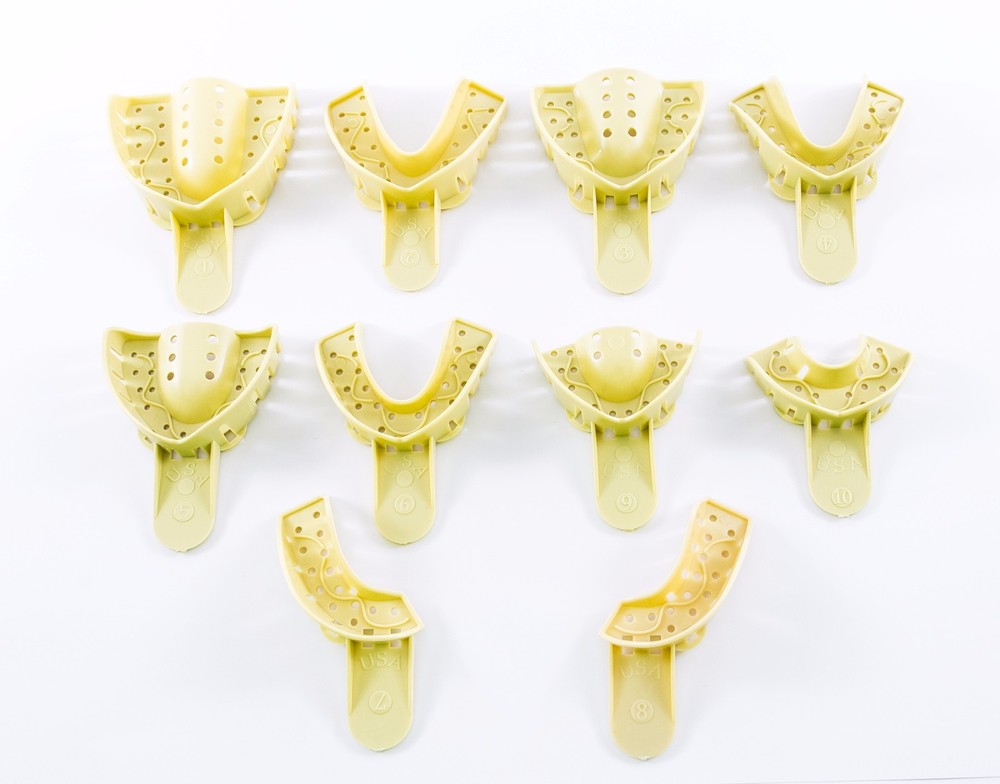 Dental Plastic Disposable Impression Trays Perforated Autoclavable Assorted 10PC