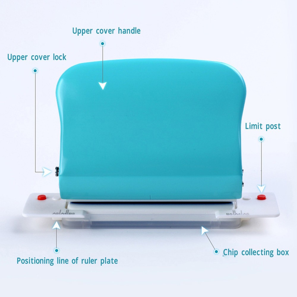 Light Blue Paper Binding Machine Handheld Portable Spiral Binder A4 A5 A6 A7 WT