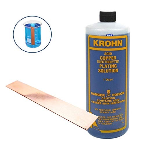 Krohn Acid Copper Electroplating Kit – 1 Quart Copper Plating Solution with P...