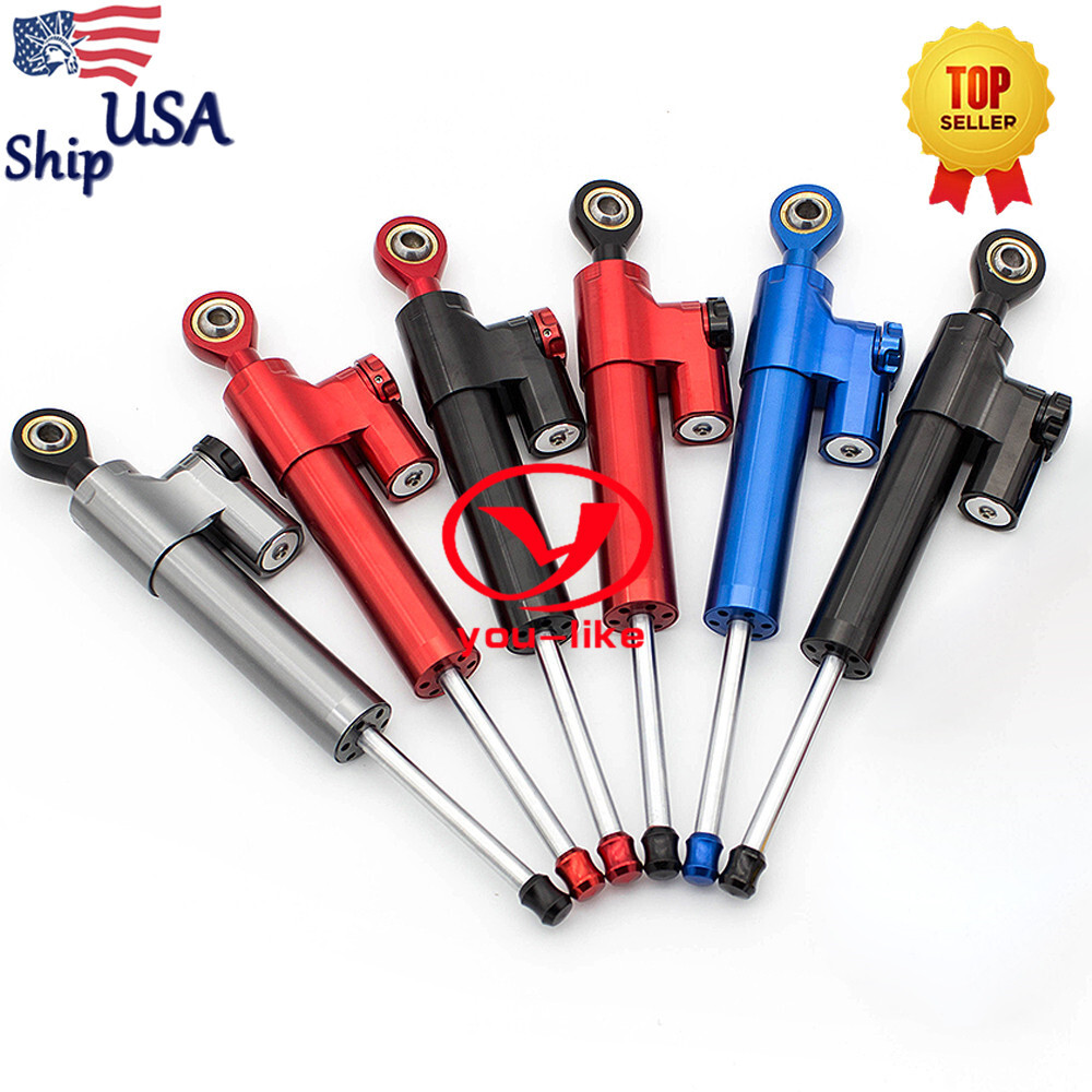 CNC Universal Steering Stabilizer Damper Linear Control Safety Black Aluminum