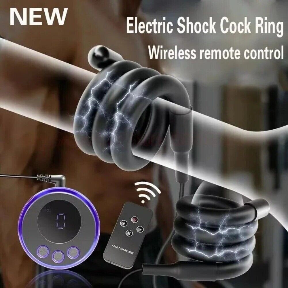 Electric Penis-Stretcher Enhancer-Ball-Scrotum-Ring-Delay-Ejaculation Men Remote