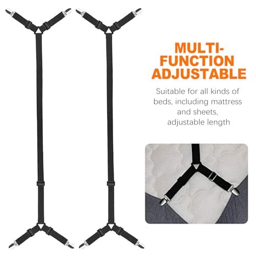 2 Pcs Elastic Adjustable Bed Sheet Holder Fitted Bed Sheet Straps for Corners