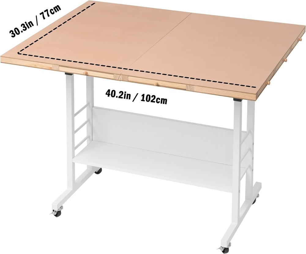 Tektalk 2000 Piece Foldable Puzzle Board with Height Adjustment, Jigsaw White