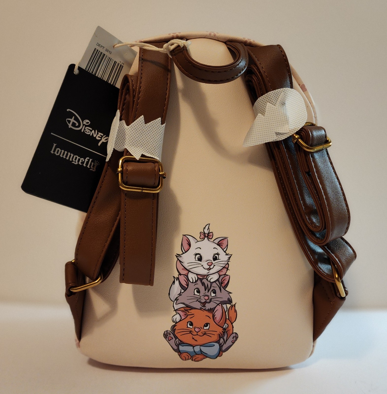 NEW! Loungefly Disney Cats Floral Mini Backpack w/ Aristocats Figaro & Oliver