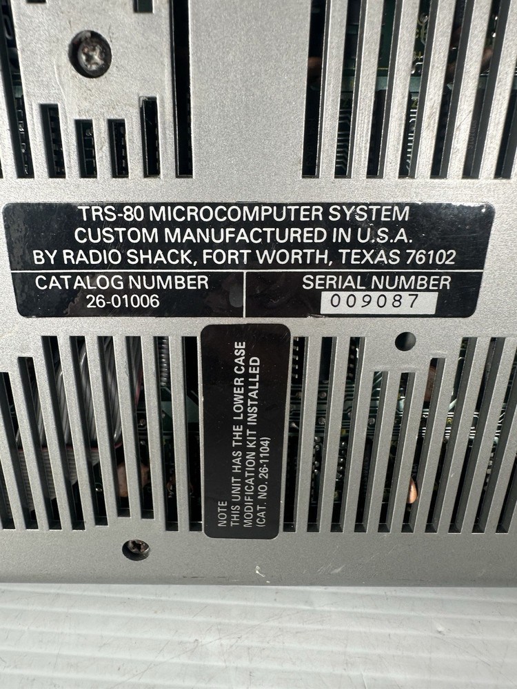 Radio Shack TRS-80 Computer Powers On No. 26-1104. Lowercase Modification Kit