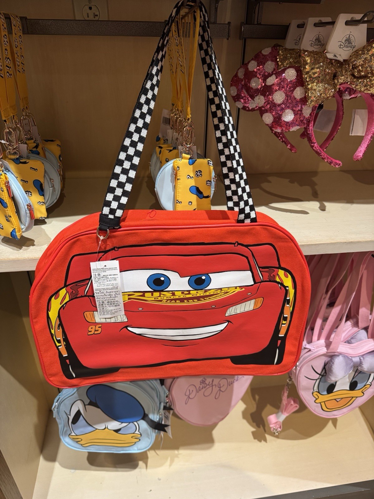 2026 Disney Parks Cars Lightning McQueen Red Large Canvas Tote Bag New