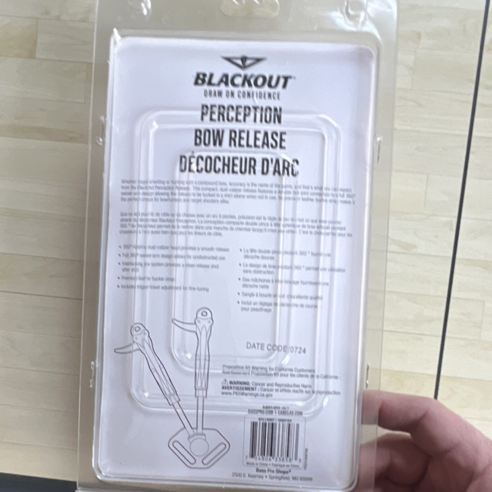BlackOut Perception Dual-Caliper Index Release for Compound Bow Black Red