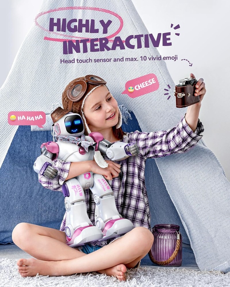 Children's 15.8" Programmable Robot - Dance, Music & Learning Fun for Ages 4-9