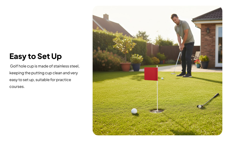 Golf Flagstick Mini Golf Flag Hole Cup Set Yard Practice