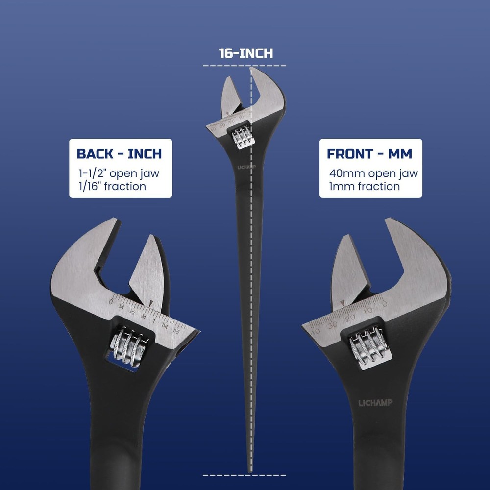 16-Inch Adjustable Construction Spud Wrench