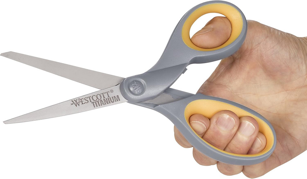 Titanium Bonded Scissors with Soft Handles, 7" Straight, Single (13526)