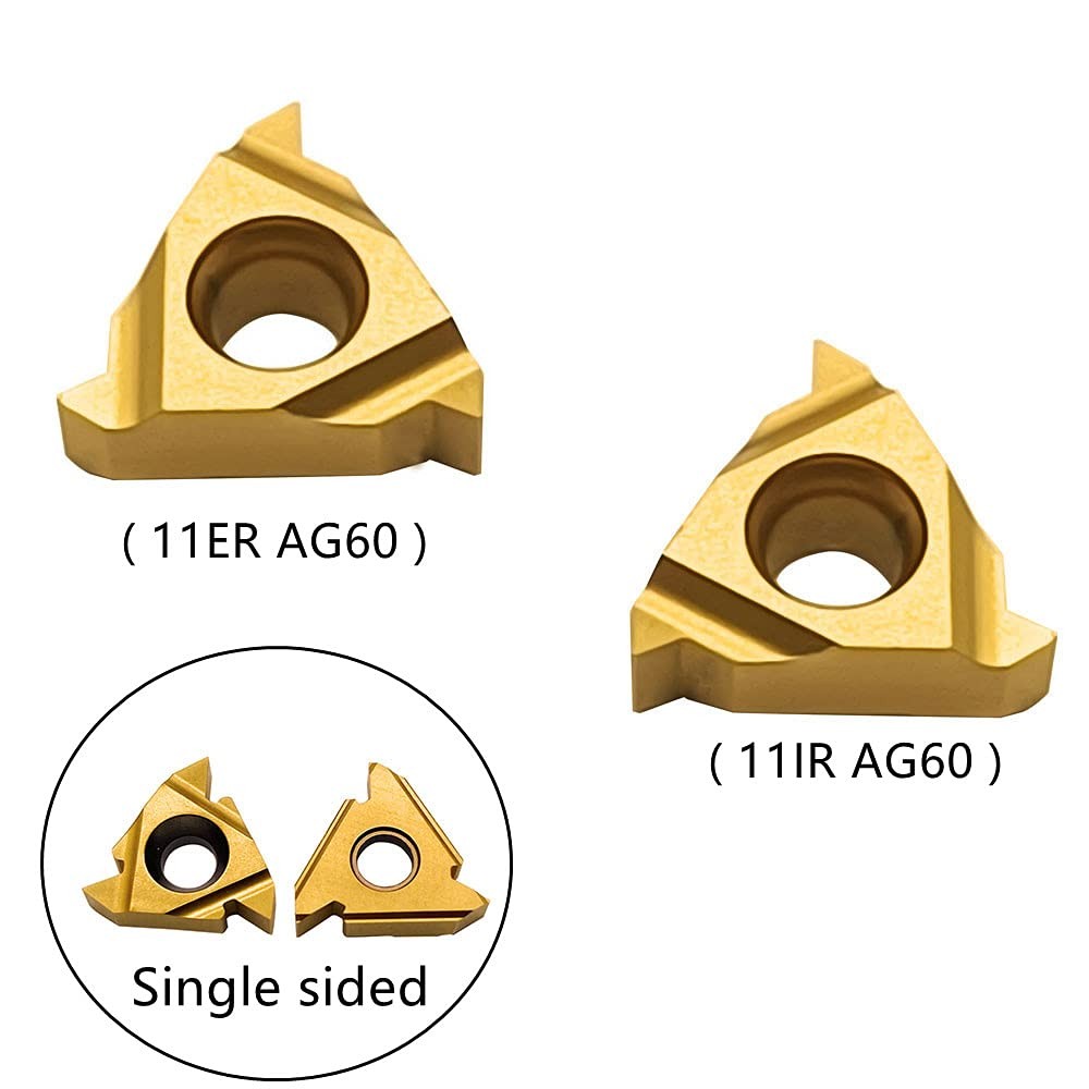 Lathe Threading Inserts 11ER AG60 + 11IR AG60 Carbide Inserts for External Thr