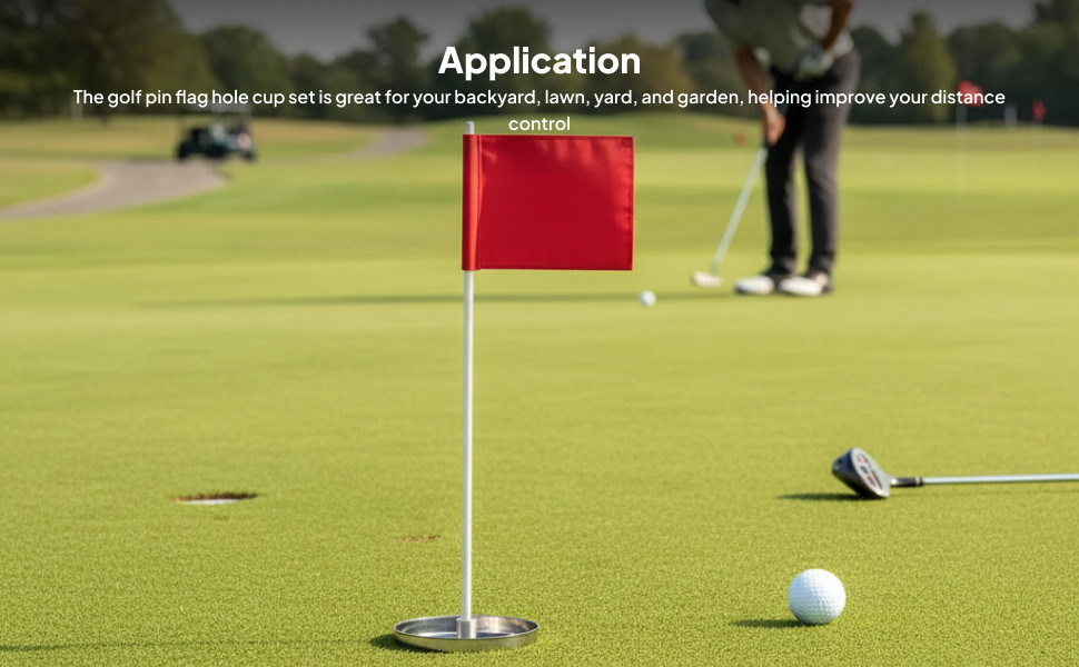 Golf Flagstick Mini Golf Flag Hole Cup Set Yard Practice