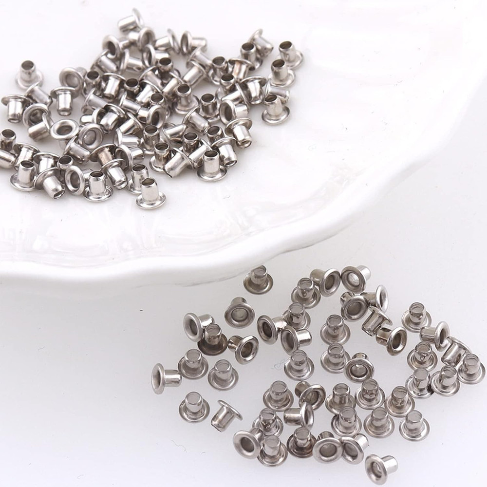 200Pcs 2MM Tiny Grommets Eyelets, Self-Backing Eyelets for Beads Crafting,Clothe