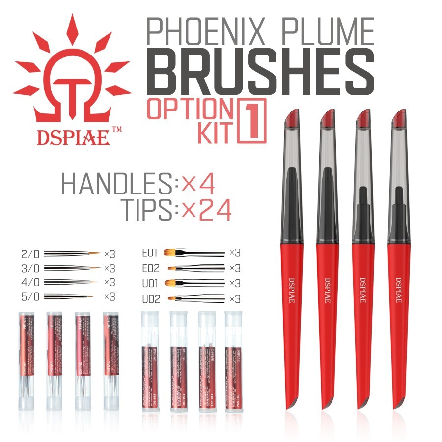 DSPIAE: Phoenix Plume - [Option Kit 1] - 4 Brushes & 24 Brush Tips