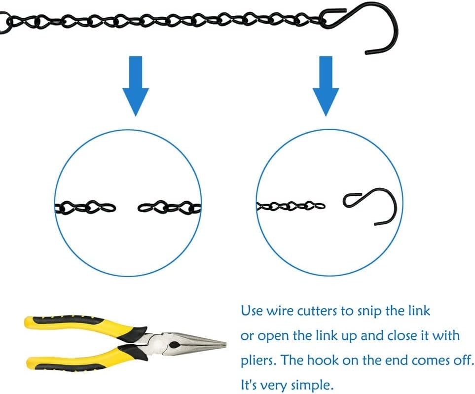 Adjustable Black Hanging Chains 10 Pack - Perfect for Planters & Wind Chimes