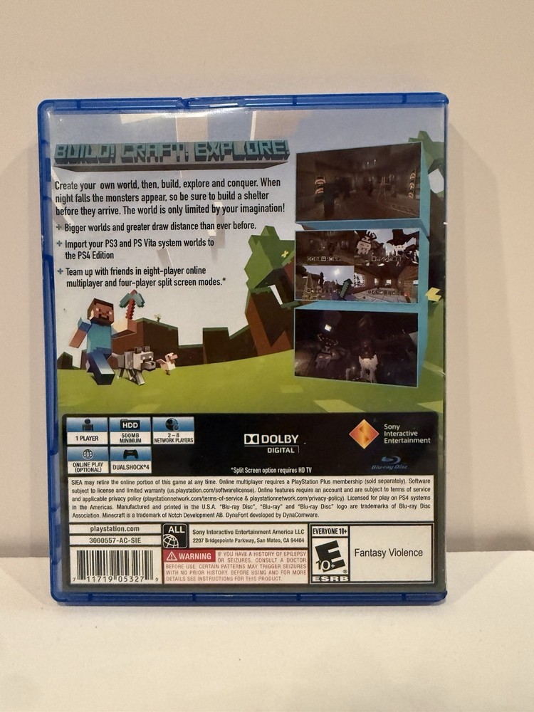 Minecraft (PlayStation 4, 2014) - Case Only - No Game