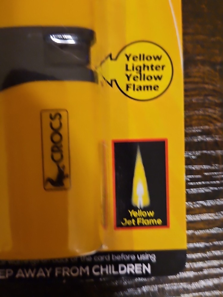 CROCS Color Jet Flame Refillable Yellow Lighter