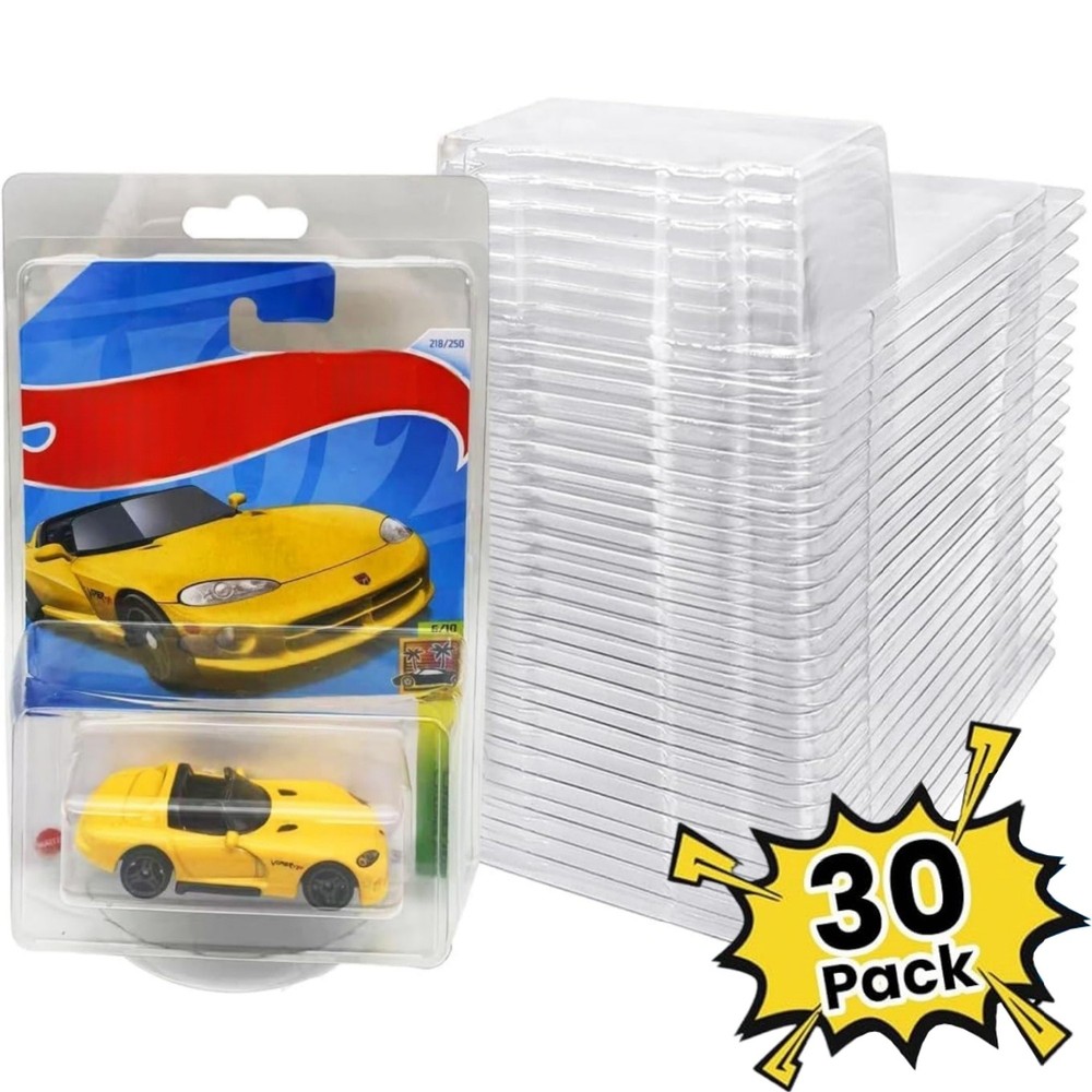 30Pack Clear Protector Case Plastic Display Fit For Hot Wheels & Matchbox Basic