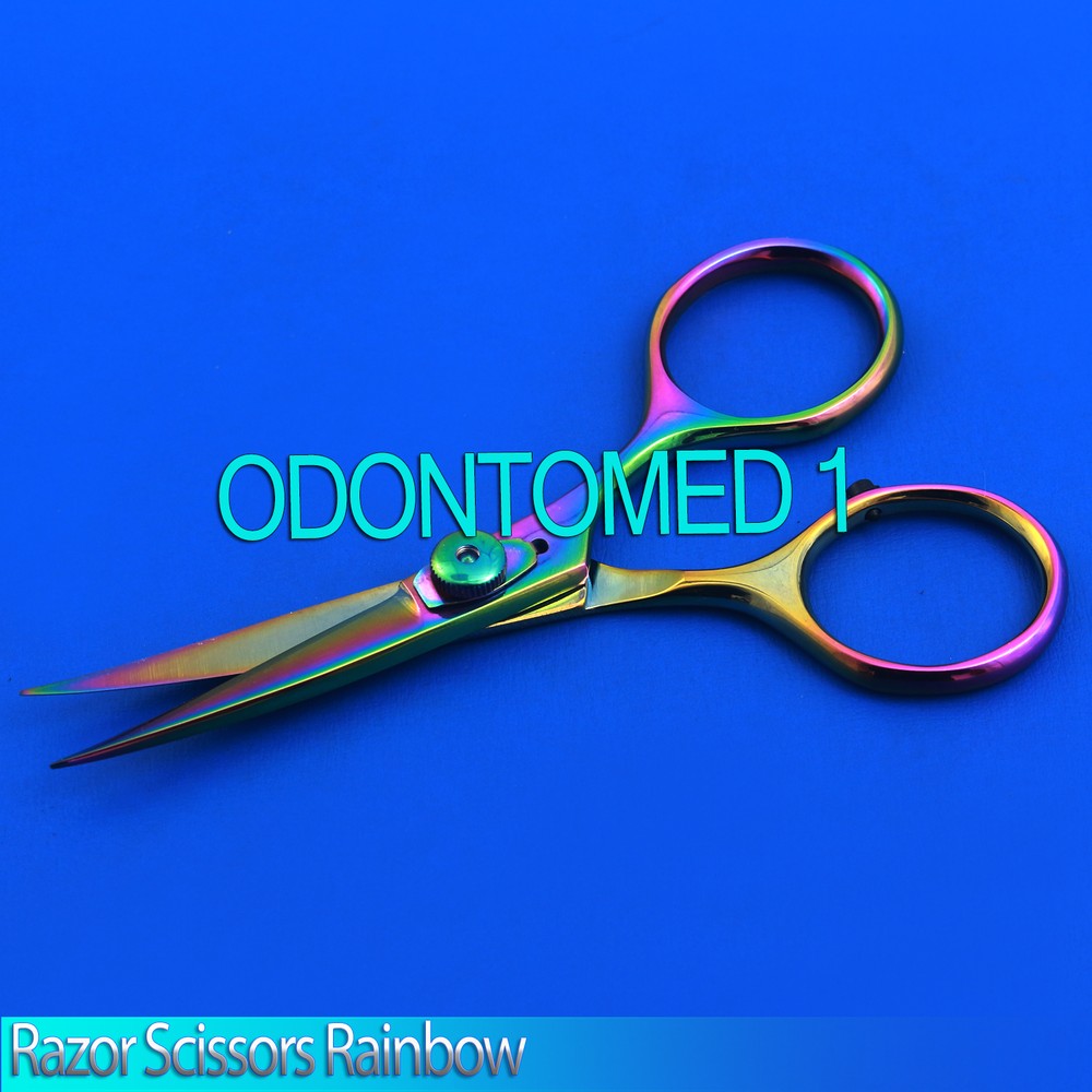 Razor scissors 5" Cvd Rainbow plasma coating extremely sharp fly tying,BTS-38